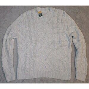 Kith Fisherman Cable Knit Cotton Sweater in White - Size Large See Description